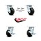 Service Caster 4 Inch Rubber on Steel Caster Set with Roller Bearings 2 Swivel Lock 2 Brake SCC SCC-30CS420-RSR-BSL-2-TLB-2 - alternate 2